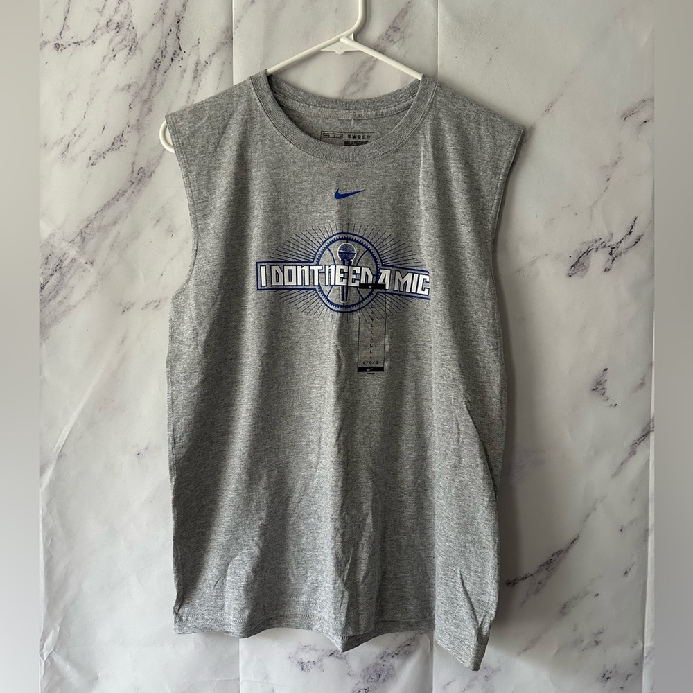 I DONT NEED A MIC MY GAME SPEAKS FOR ITSELF SLEEVELESS SHIRT BOYS LARGE NWT